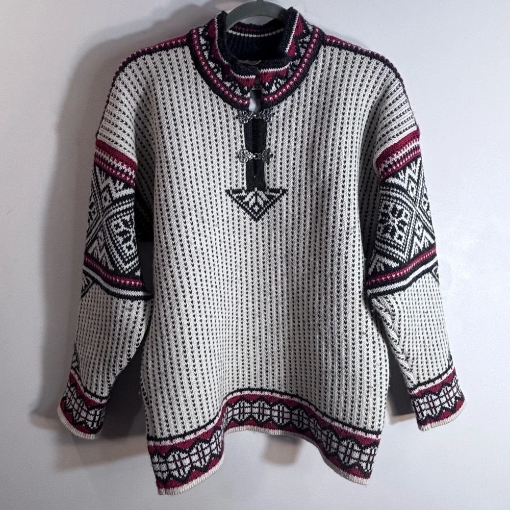 DALE OF NORWAY Sz S Scandinavian Style Wool Sweater Long Sleeve Colourful Cozy - Picture 1 of 8